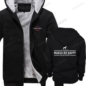 Nova Moda de algodão grosso hoodies Gráfico Lettera casaco Casual Uomo Abbigliamento Milhões de Malinois Mi Rende Felice Personalizzato