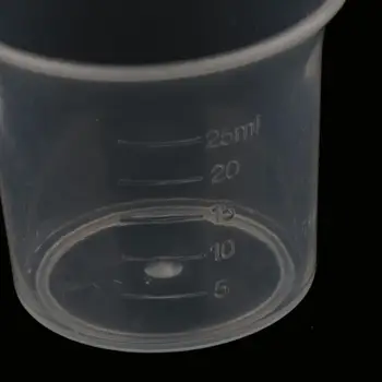 10 Peças Laboratório de 25 ml de Plástico Graduado de Medição Frasco de Líquido Copa do Recipiente