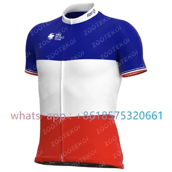 Groupama FDJ 2021 francês Campeão do Primeiro-Equipe de Ciclismo Roupas Moto Jersey Ropa Mens Bicicleta de Verão de Ciclismo Jersey hort jersey