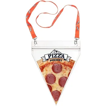 Portátil Pizza Saco Transparente Pendurada No Pescoço, Reutilizáveis Zíper Pizza Saco De Armazenamento