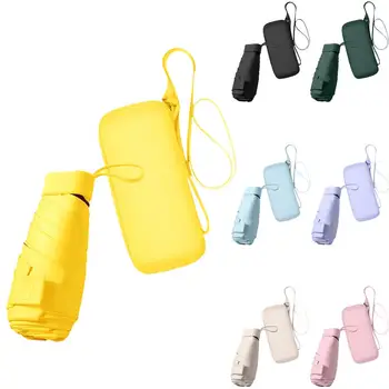 Mini de Viagem, Guarda-Sol Para a carteira Com o Caso Compacto UV Guarda-chuva de Proteção Leve e Portátil guarda-Sol Para Mulheres Meninas