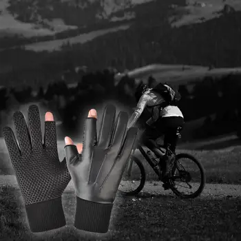 Homens Luvas de Ciclismo Luvas de Ciclismo de Inverno Quente Impermeável Forro de Pelúcia Permeável Homens Térmica de Luvas Touchscreen Dedos 3 Anos