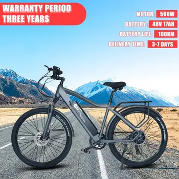 Bicicleta elétrica 500W 48V17Ah Bateria de Lítio de Vida de 100 km de Montanha Fora-de-estrada Bicicleta Elétrica de 29 Polegadas Pneu Adultos Mobilidade Urbana Ebike