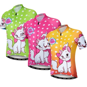2021 Verão, as Crianças de Bicicleta Ciclismo Jersey Roupas Bicicleta de Estrada camisa Camisa Sportswear para Menino e Menina Gato cor-de-Rosa 10 estilos