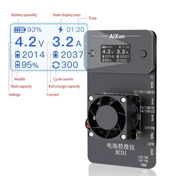 JCID AIXUN BC01 Bateria Calibrador Para iPhone 11 a 14 pro Suporte da Bateria de Carga e Descarga de Ciclo de Teste de Saúde Subiu para 100%