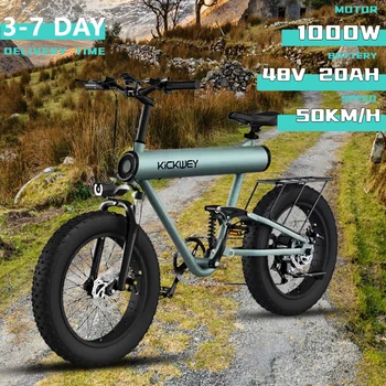 1000W Motor Brushless Bicicleta Elétrica 48V20AH Bateria 20*4.0 Polegadas Pneus Fat Ebike Adultos Montanha Fora-de-estrada Bicicleta Elétrica