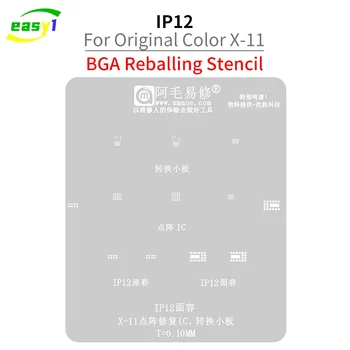 Amaoe BGA Reballing Estêncil IP12 Face de Malha Para a Cor Original de X-11 Matricial de Reparação de IC Placa Conversão de Malha de Aço