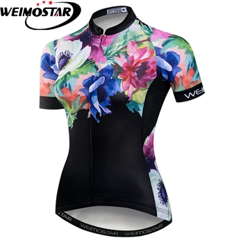 Weimostar Ciclismo Jersey Maillot Ciclismo de Mulheres, camisa de Manga Curta Moto Tops de Bicicleta Roupas de Verão, Andar de BTT Camisas