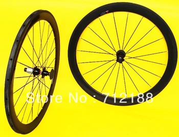 Total de carbono 3K Estrada de bicicleta Tubular Rodas de 50mm - Rim (F : 20H / R : 24H)