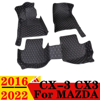 Carro Tapetes Para MAZDA CX-3 CX3 2016 17-2022 Impermeável XPE Couro Ajuste Personalizado Frente e Traseira FloorLiner Tampa Auto Peças Tapete