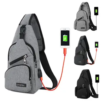 YFASHION Funda Saco Crossbody Para os Homens de Leve no Ombro Mochila Com Porta USB de Carregamento Para Caminhadas a Pé de Bicicleta
