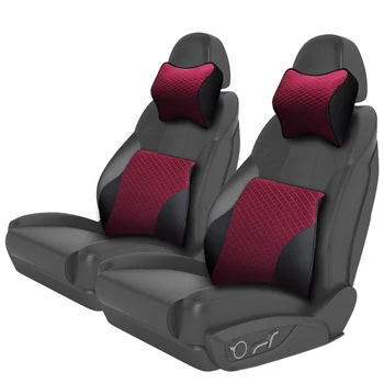 Espaço de luxo de Espuma de Memória Carro de Apoio Lombar, Almofada para Auto Seat da Cadeira do Escritório do Automóvel de Volta Massager Travesseiros