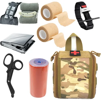 Kit De Primeiros Socorros, Equipamentos De Sobrevivência De Emergência Trauma Kit Médico Torniquete De Emergência Cobertor Térmico Tático Militar Bolsa De Admin