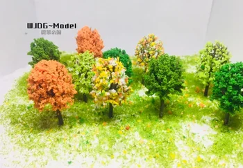 Militar cenário de simulação de comboio ferroviário construção de layout de 5 cm de jardim de paisagem modelo de árvore de diy material