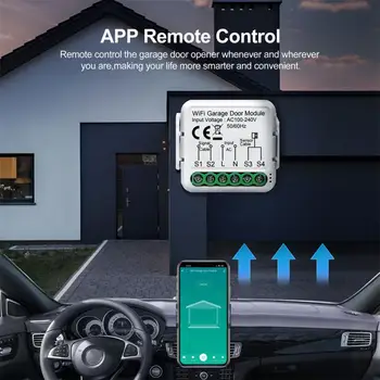 Tuya Smart wi-Fi Abertura da Porta da Garagem do Controlador de Aplicação de Voz, Controle Remoto Funciona com Alexa Casa Assistente Yandex Alice