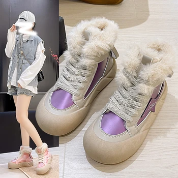 Damyuan Inverno Mulheres Botas Estilo Coreano Mulheres Botas De 2023 Botas De Tornozelo Sapatos De Inverno Mulheres De Peles Botas Mujer Curto De Inicialização Do Calçado