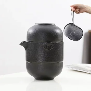 Criativo Cor do Esmalte de Viagens Conjunto de Chá em 1 Bule de chá 1 Xícara (chá) Teeware Teware Conjuntos de Chá Chinês Copos e Canecas de Gaiwan cerâmica e Cerâmica