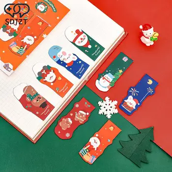 2Pcs/Saco Tema de Natal Magnético Livro Marca Ímã Marcadores de Página de Leitura do Livro de Mark Office Escola Casa de Suprimentos de Papelaria