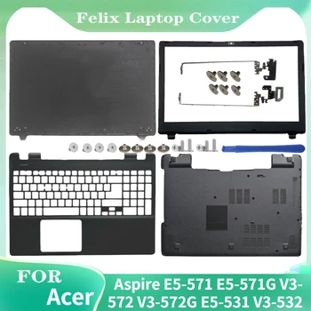 PARA Acer Aspire E5-571 E5-571G V3-572 V3-572G E5-531 V3-532 Novo Portátil, Caso Tampa Traseira do LCD/Painel Frontal/Palm Rest/Inferior Shell