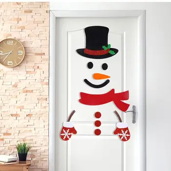 Porta Bonito Janela Autocolantes dos desenhos animados do Boneco de neve do Natal Frigorífico Engraçado Adesivos Bonito Cozinha, Casa de Férias Decoração para Sala de estar