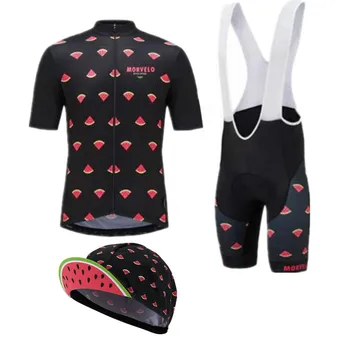 Morvelo melancia Ciclismo conjuntos de camisa+caps de manga curta Corrida de Bicicleta de Ciclismo Roupas de Homens Ciclo de Roupas Vestir roupas Esportivas